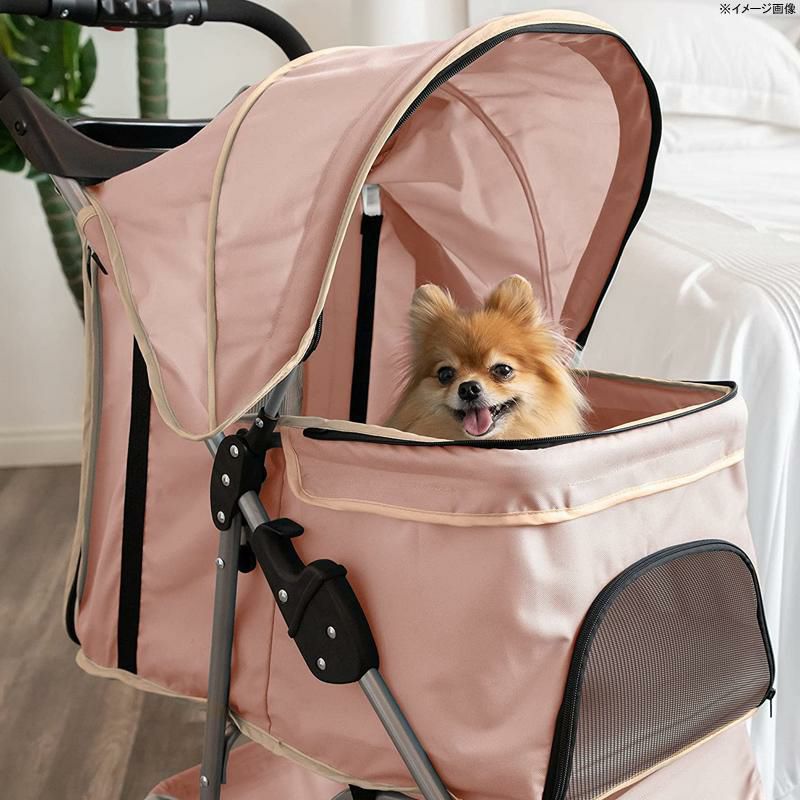 ペット用カート3ホイールドッグキャット犬猫Paws&Pals3WheelerEliteJoggerPetStrollerCat/DogEasytoWalkFoldingTravelCarrier,Beige