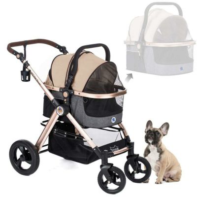 3-in-1ペット用カートキャリーカーシートドッグキャット犬猫HPZPetRoverPrime3-in-1LuxuryDog/Cat/PetStroller(TravelCarrier+CarSeat+Stroller)withDetachCarrier/Pump-FreeRubberTires/AluminumFrame/ReversibleHandle