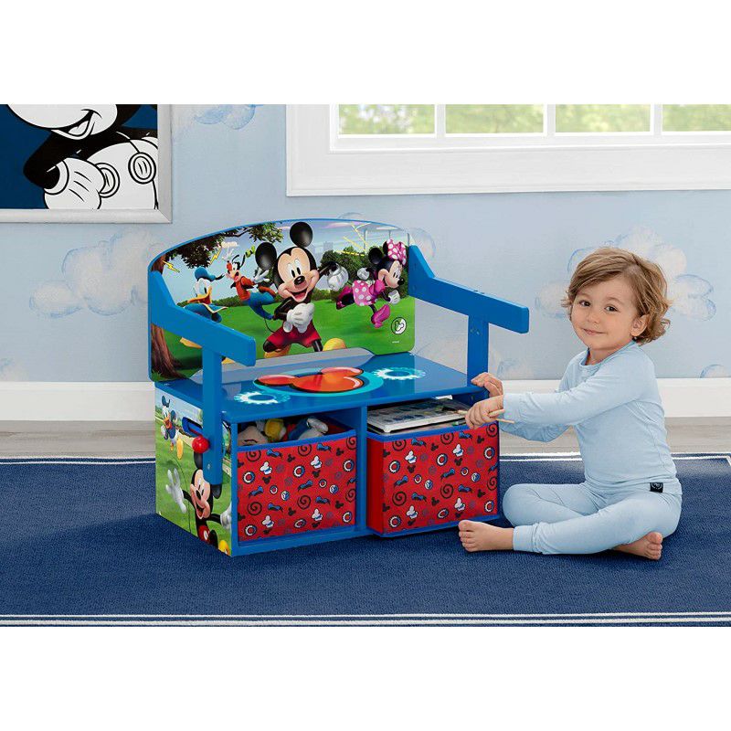 子供用机チェアーベンチ収納付きディズニー椅子幼児一台二役DeltaChildrenKidsConvertibleActivityBench