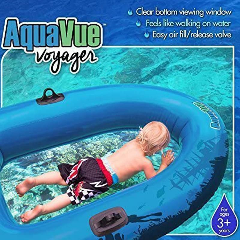 底が見える透明ボートプール水遊びSiecoDesignAQUAVUEVoyager,ClearBottomInflatableRaft,forKidsandAdults