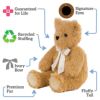 柔らかいクマぬいぐるみ51cmバーモントテディベアリサイクル素材VermontTeddyBear20