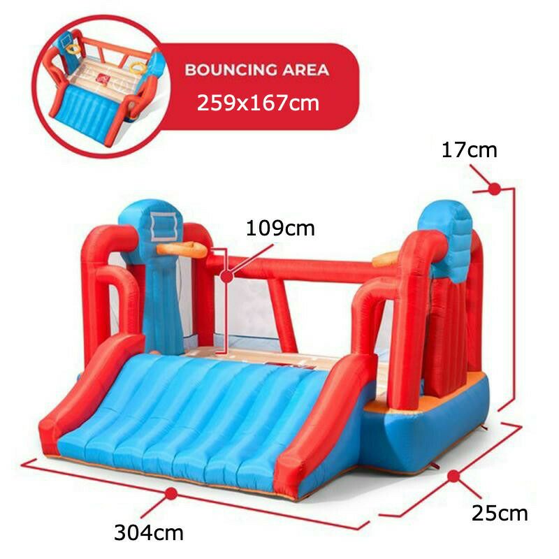 ふわふわエアー遊具バスケットゴール滑り台Step2MAXSportsFullCourtBasketball‘nSlideInflatableBouncer