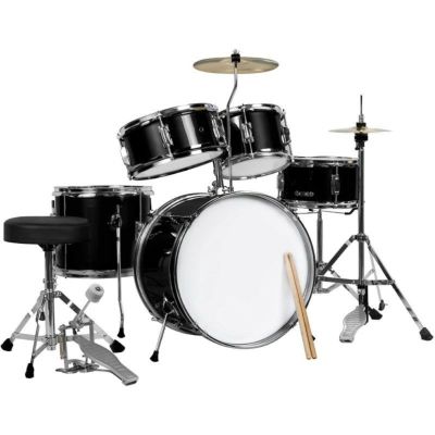 ドラムセット 子供用 キッズ ジュニア Best Choice Products 5-Piece Kids Beginner All Wood Junior Size Drum Set, Percussion Instrument Starter Kit w/Stool, Drumsticks, Toms, Snare, Hi Hat, Cymbal
