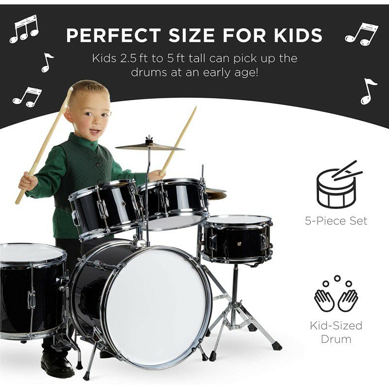 ドラムセット子供用キッズジュニアBestChoiceProducts5-PieceKidsBeginnerAllWoodJuniorSizeDrumSet,