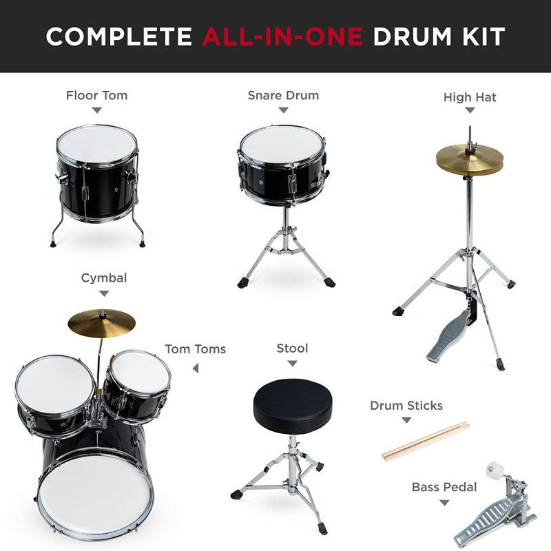 ドラムセット子供用キッズジュニアBestChoiceProducts5-PieceKidsBeginnerAllWoodJuniorSizeDrumSet,