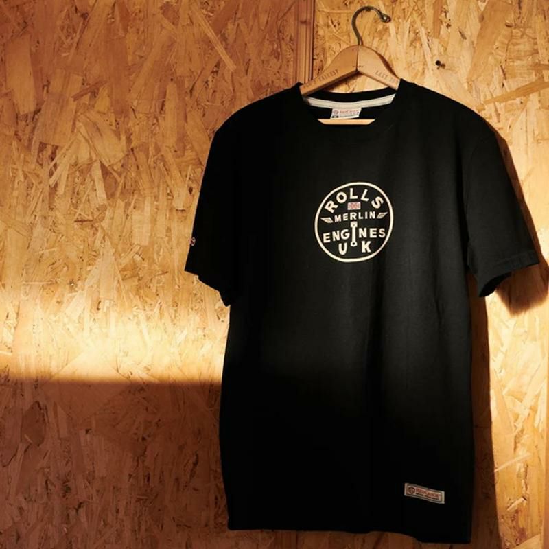 ロールスロイスマーリンTシャツ航空機エンジンブラック黒RedCanoeRollsRoyceMerlinT-Shirt