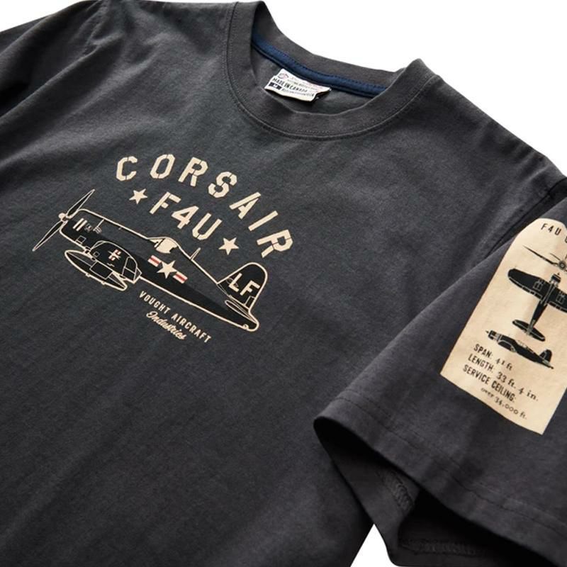コルセアF4UTシャツ戦闘機グレーRedCanoeCorsairT-Shirt
