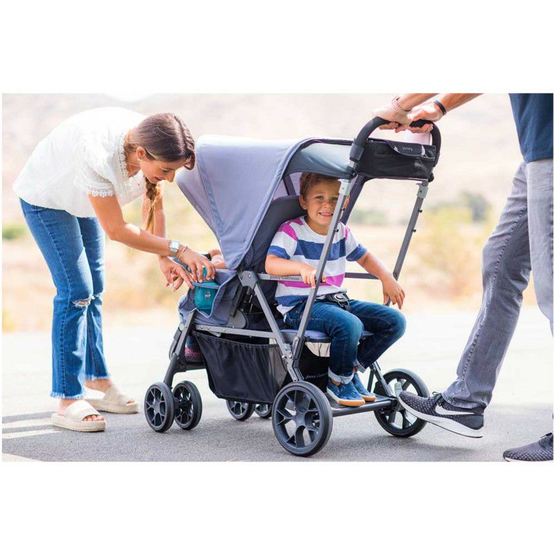 ベビーカージュービーカーブスウルトラライトダブルタンデム2人用最大40kgまで立つ座るベンチJoovyNewCabooseULDoubleStroller3107