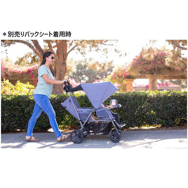 ベビーカージュービーカーブスウルトラライトダブルタンデム2人用最大40kgまで立つ座るベンチJoovyNewCabooseULDoubleStroller3107