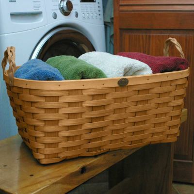 ランドリーバスケットオーバル洗濯かごアメリカ製PeterboroOvalLaundryBasket