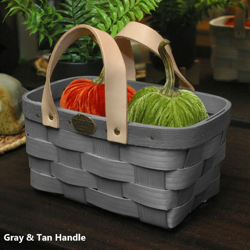 キャディーバスケットレザー革ハンドルアメリカ製COUNTERTOPTOTEPeterboroLeatherHandledWoodenCaddyBasket