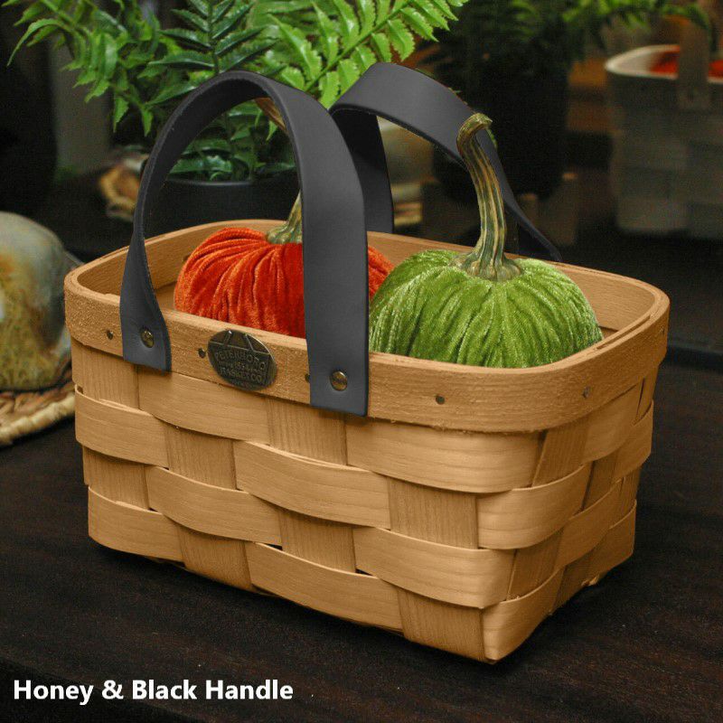 キャディーバスケットレザー革ハンドルアメリカ製COUNTERTOPTOTEPeterboroLeatherHandledWoodenCaddyBasket
