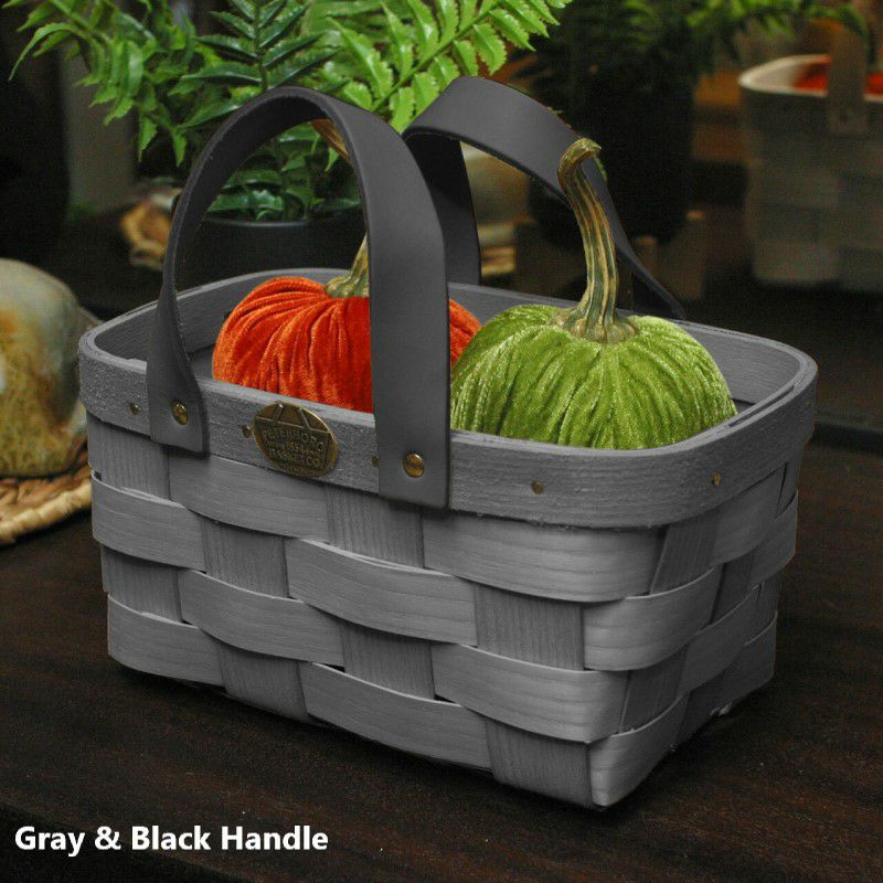 キャディーバスケットレザー革ハンドルアメリカ製COUNTERTOPTOTEPeterboroLeatherHandledWoodenCaddyBasket