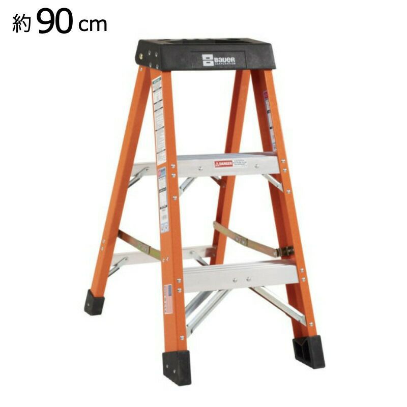 ステップラダー60cm踏み台136kgまでファイバーグラスBauer2′Fiberglass304SeriesStepladder?Type1A300lb.Rated