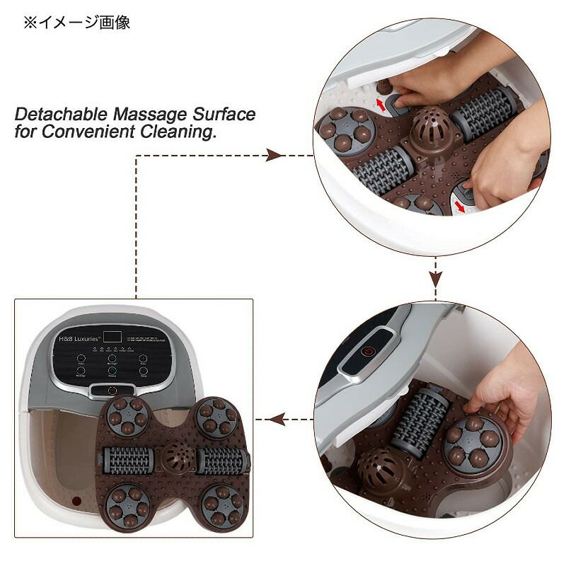 フットバス温度調節マッサージ電動ローラーバブルフットスパACEVIVIFootSpaBathMassagerwithHeatandMassageandBubbleJets家電