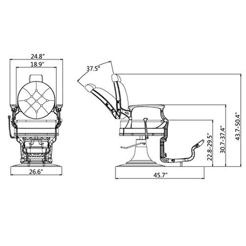 バーバーチェア理容椅子リクライニング床屋美容室油圧イスレトロHeavyDutyBarberChairMen'sGroomingBarbershopHydraulicChair-Vanquish