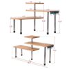 コーナーシェルフ3段バンブー竹棚ディスプレイオーガナイザーOllieroo3TierCornerShelfBambooCountertopOrganizerBookshelfDisplayShelvesSpaceSavingRackforLivingRoom,Kitchen,Office(withHooks)