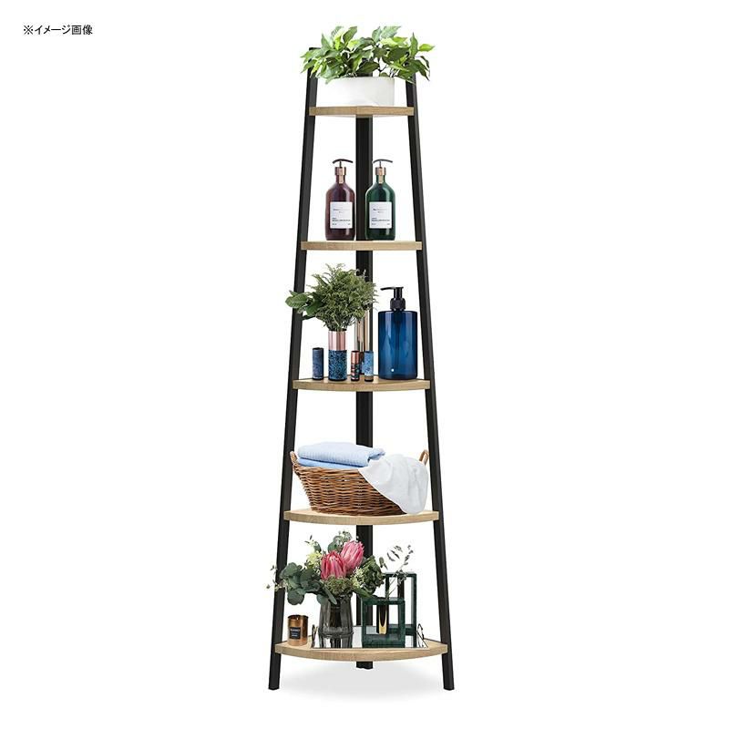 コーナーシェルフ木製ラック5段棚ディスプレイSpringSun5-TierCornerLadderWoodShelf,DisplayRackMultipurposeBookshelfandPlantStandforLivingRoomandOffice