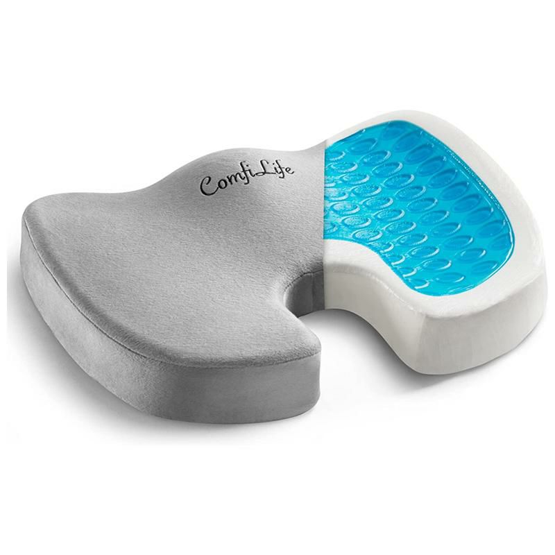 ジェルシートクッションオフィス車ComfiLifeGelEnhancedSeatCushion-Non-SlipOrthopedicGel&MemoryFoamCoccyxCushionforTailbonePain-OfficeChairCarSeatCushion-Sciatica&BackPainRelief