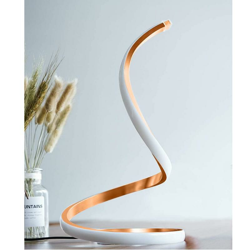 テーブルランプスパイラルLEDデスク照明ライトSpiralLEDTableLamp,Modern3ColorsDimmableDeskLampwithMinimalistLightingDesign&TouchController,CreativeStylishSmartLampforBedroom,Office,Home(Gold)家電