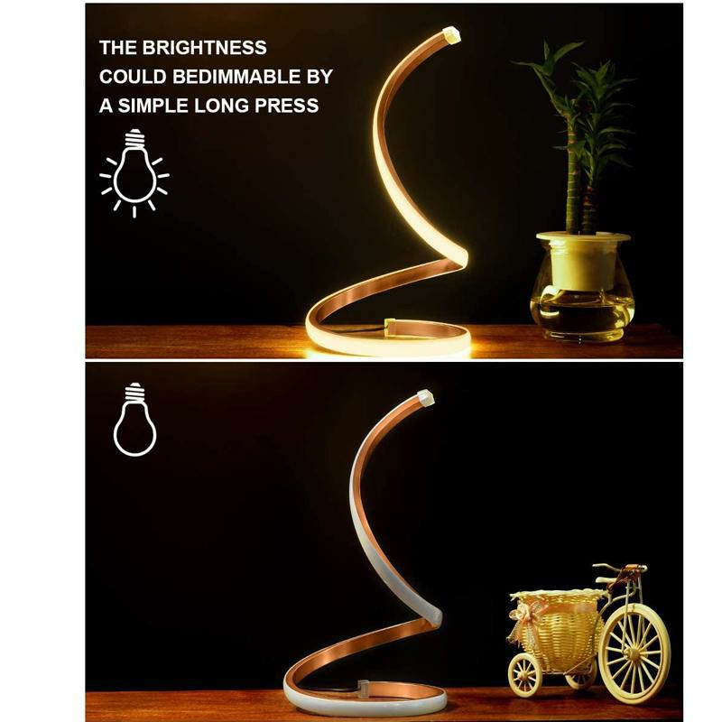 テーブルランプスパイラルLEDデスク照明ライトSpiralLEDTableLamp,Modern3ColorsDimmableDeskLampwithMinimalistLightingDesign&TouchController,CreativeStylishSmartLampforBedroom,Office,Home(Gold)家電