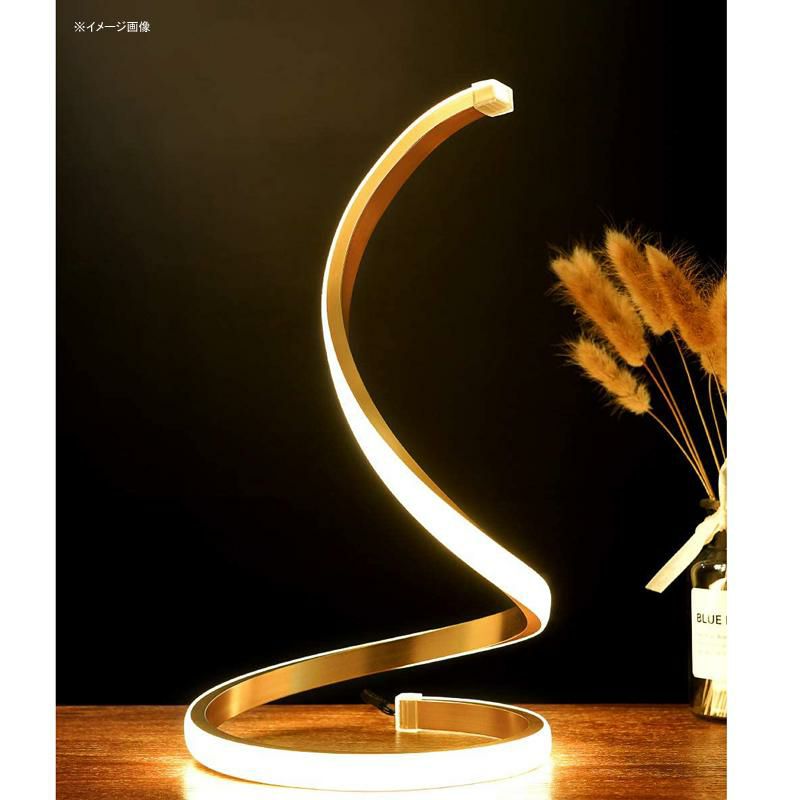 テーブルランプスパイラルLEDデスク照明ライトSpiralLEDTableLamp,Modern3ColorsDimmableDeskLampwithMinimalistLightingDesign&TouchController,CreativeStylishSmartLampforBedroom,Office,Home(Gold)家電