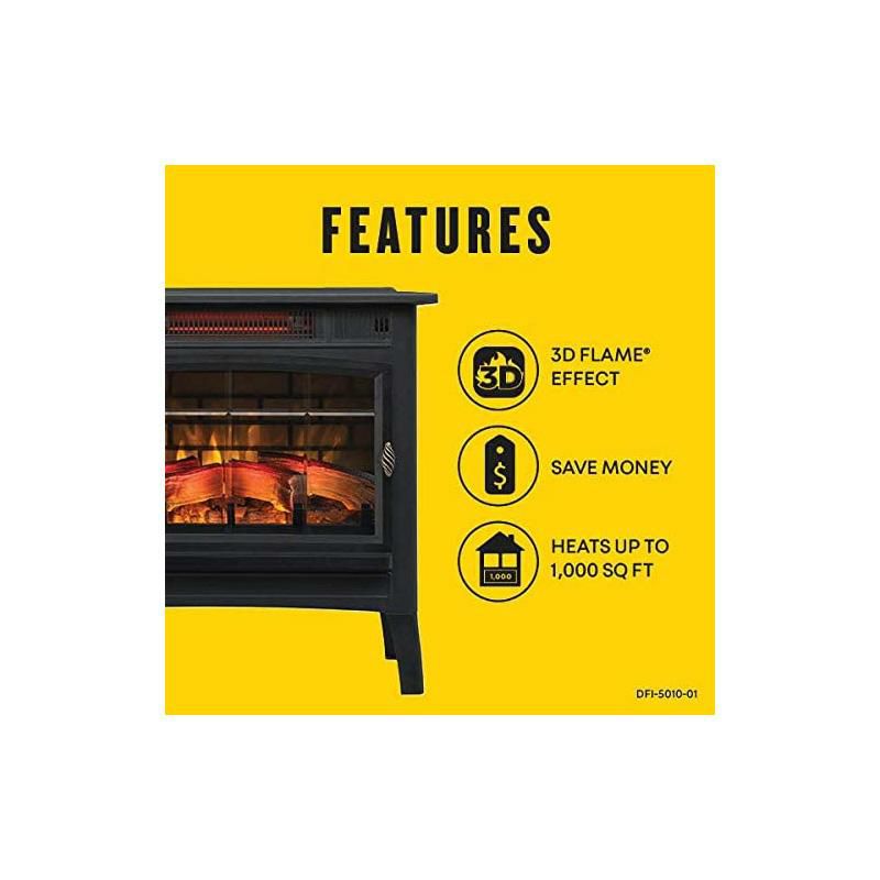 暖炉型ヒーター3D赤外線電気ストーブリモコン付Duraflame3DInfraredElectricFireplaceStovewithRemoteControl-PortableIndoorSpaceHeater-DFI-5010(Black)家電