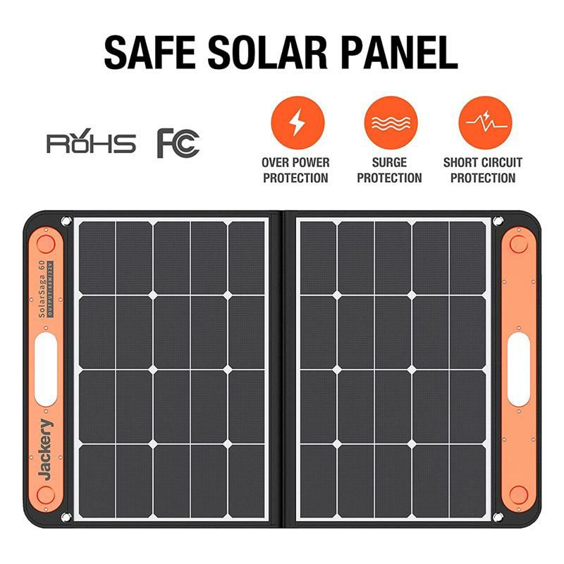 ジャクリエクスプローラー160/240/500用60Wポータブルソーラーパネル充電器JackerySolarSaga60WSolarPanelforExplorer160/240/500asPortableSolarGenerator,PortableFoldableSolarChargerforSummerCampingVanRV