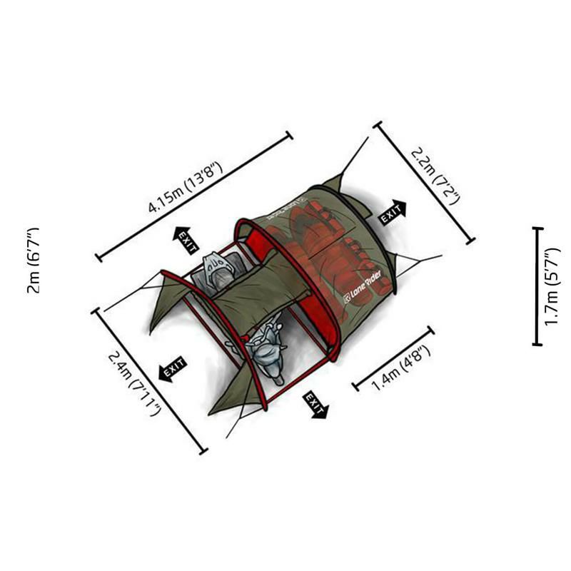 モトテントバイク置き場スペース付テントローンライダーオートバイ駐車～2人防水バイカーツーリングLoneRiderMotoTent