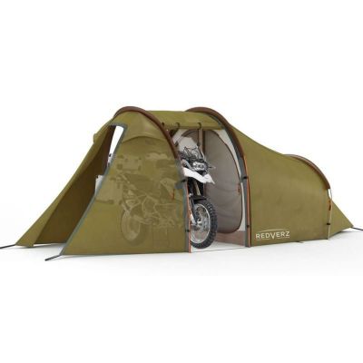 バイク 置き場 スペース付 テント オートバイ 駐車 ～3人 バイカー ツーリング Redverz Atacama Expedition Motorcycle Tent Green