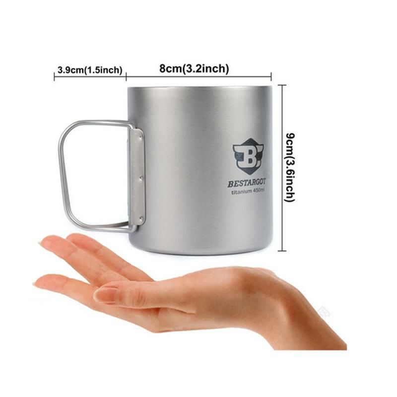 マグカップチタン450mlキャンプアウトドアBestargot450MLTI-DOUBLESTACKINGMUG