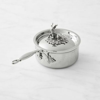 ウィリアムズソノマ ソースパン 片手鍋 ステンレス IH対応 イタリア製 ルフォーニ プリマ Williams-Sonoma Ruffoni Opus Prima Stainless-Steel Saucepan with Stag Knob, 1 1/2-Qt.