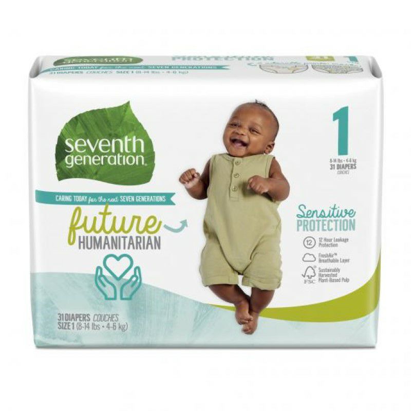 セブンスジェネレーションオムツ4-6kg向け敏感肌用31枚SeventhGenerationBabyDiapers,Size1,31countforSensitiveSkin