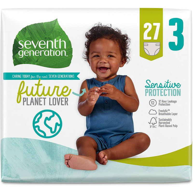 オムツ7-9kg向け敏感肌用27枚プリントセブンスジェネレーション2個セットSeventhGenerationBabyDiapers,Size3,27countforSensitiveSkin