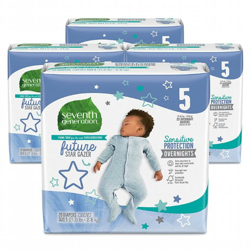 紙おむつ夜用セブンスジェネレーション大容量敏感肌用SeventhGenerationFree&ClearOvernightBabyDiapersSensitiveProtection