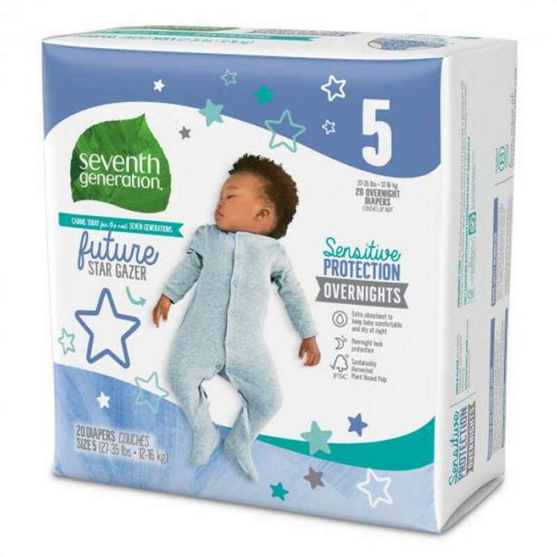 紙おむつ夜用セブンスジェネレーション大容量敏感肌用SeventhGenerationFree&ClearOvernightBabyDiapersSensitiveProtection