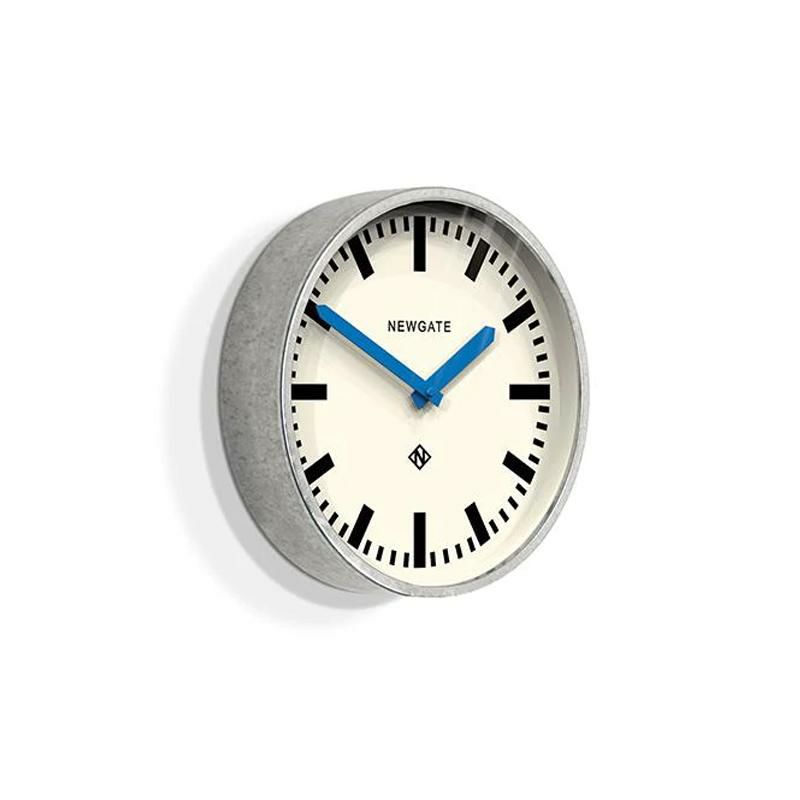 ニューゲート掛け時計ウォールクロック直径30cmブルーNewgateTheLuggageLUGG667GALBLModernIndustrialWallClock|GalvanizedMetal