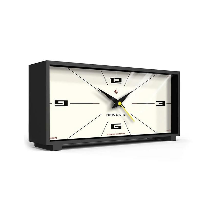 ニューゲート置き時計スクエア四角NewgateThunderbirdMantelMAN/THUN201CKMid-CenturyModernMantelClock|Black&Cream