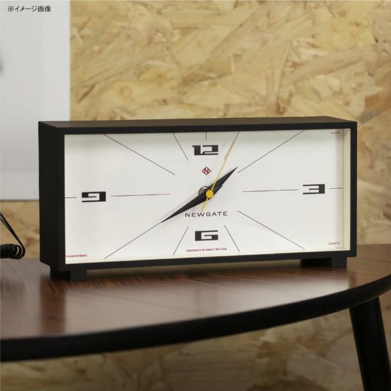 ニューゲート置き時計スクエア四角NewgateThunderbirdMantelMAN/THUN201CKMid-CenturyModernMantelClock|Black&Cream