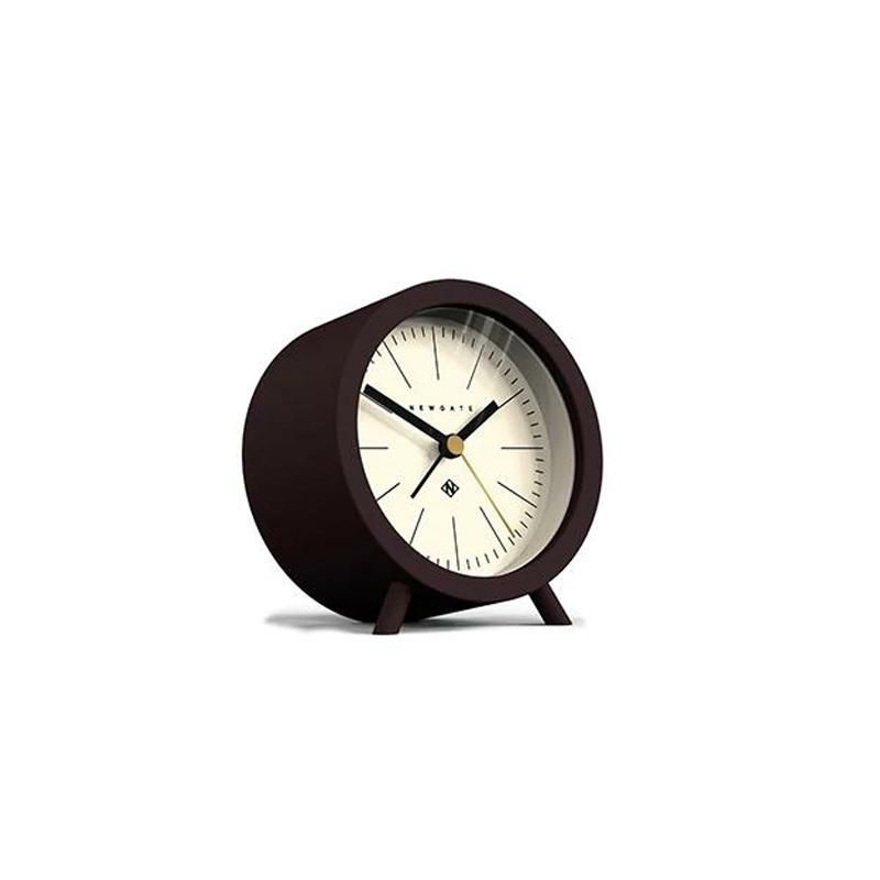 ニューゲート目覚まし時計アラームクロックマットブラウンNewgateTheFredFRED414CHKMid-CenturyModernAlarmClock|Silent'NoTick'|ChocolateBlack