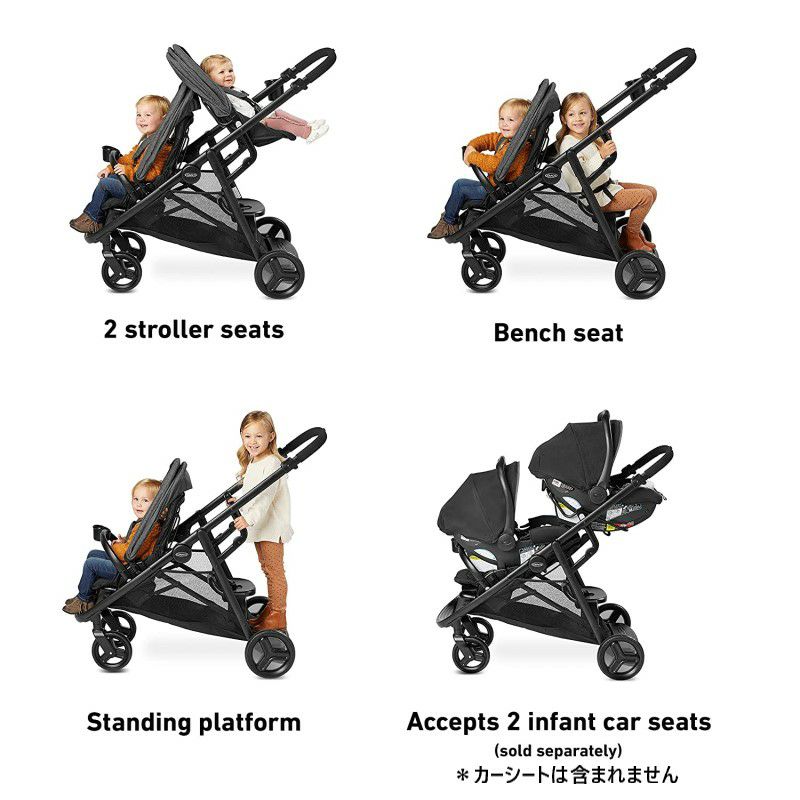 ベビーカー タンデム 双子用 前後 二人乗り ニューモデル Graco Ready2Gro LX 2.0 Double Stroller New  Model 2139828 / 2139826 | アルファエスパス