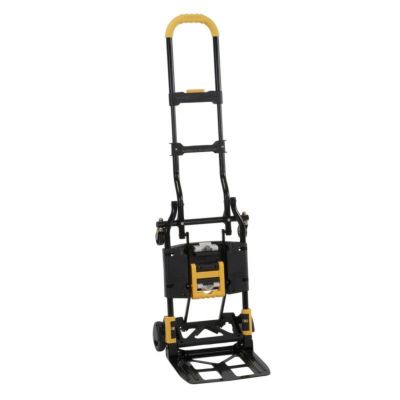 1台2役 台車 折り畳み カート ハンドトラック 最大135kg コンパクト 高さ調節可能 Cosco Black and Yellow 2-in-1 Folding Multi-Position Hand Truck with Extendable Handle 12225YGB1E