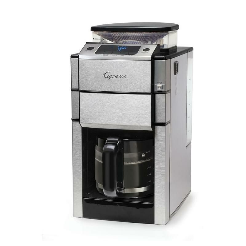 カプレッソコーヒーメーカー豆挽きグラインダー付12カップガラスカラフェCapressoCoffeePROPlusGlassCombinationCoffeemaker&BurrGrinder家電