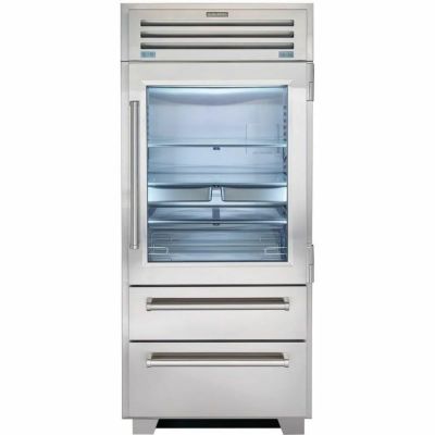 サブセロ 冷蔵庫 自動製氷機 ビルトイン 640L ステンレス 幅91cm ガラスドア Sub-Zero 36