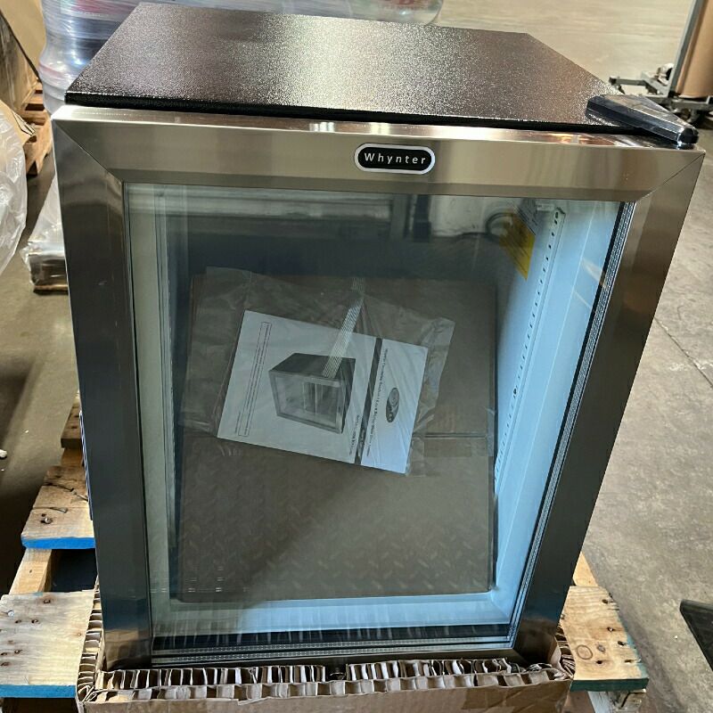 冷凍庫鍵付きガラスドアステンレス約51LWhynterCDF-177SBCountertopReach-In1.8cuftDisplayGlassDoorFreezer家電