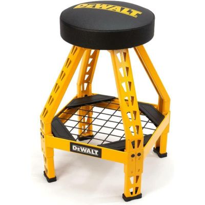 ガレージスツール スチールフレーム 360℃回転 椅子 DEWALT Padded Shop/Garage Stool, 360-degree Swivel Seat, Durable Steel Frame (DXSTFH030)
