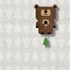 ウォールクロッククマベアー熊クォーツアクリルマット仕上げ振り子時計壁掛けアメリカ製モダンムースModernMoosebearpendulumclock
