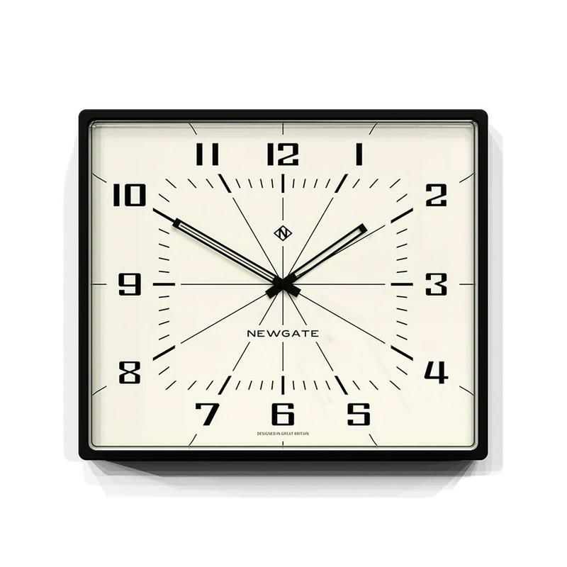 ニューゲート掛け時計ウォールクロックスクエア四角NewgateBoxOfficeBOXOF196CKMid-CenturyWallClock|CreamDialandBlack|Rectangular