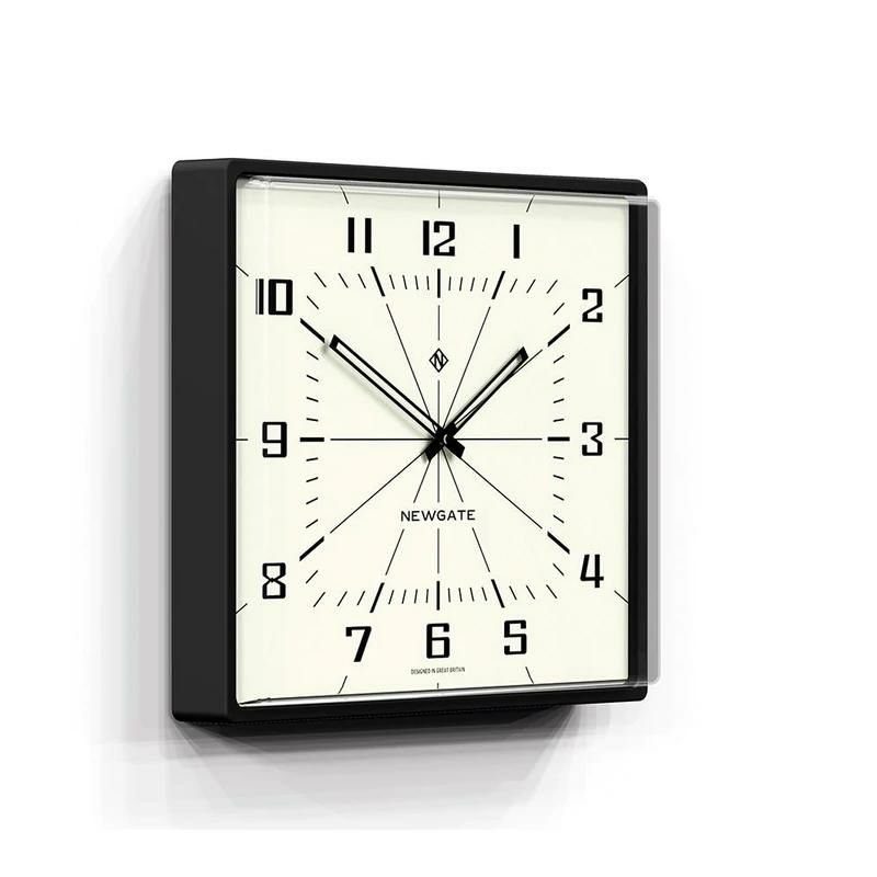 ニューゲート掛け時計ウォールクロックスクエア四角NewgateBoxOfficeBOXOF196CKMid-CenturyWallClock|CreamDialandBlack|Rectangular