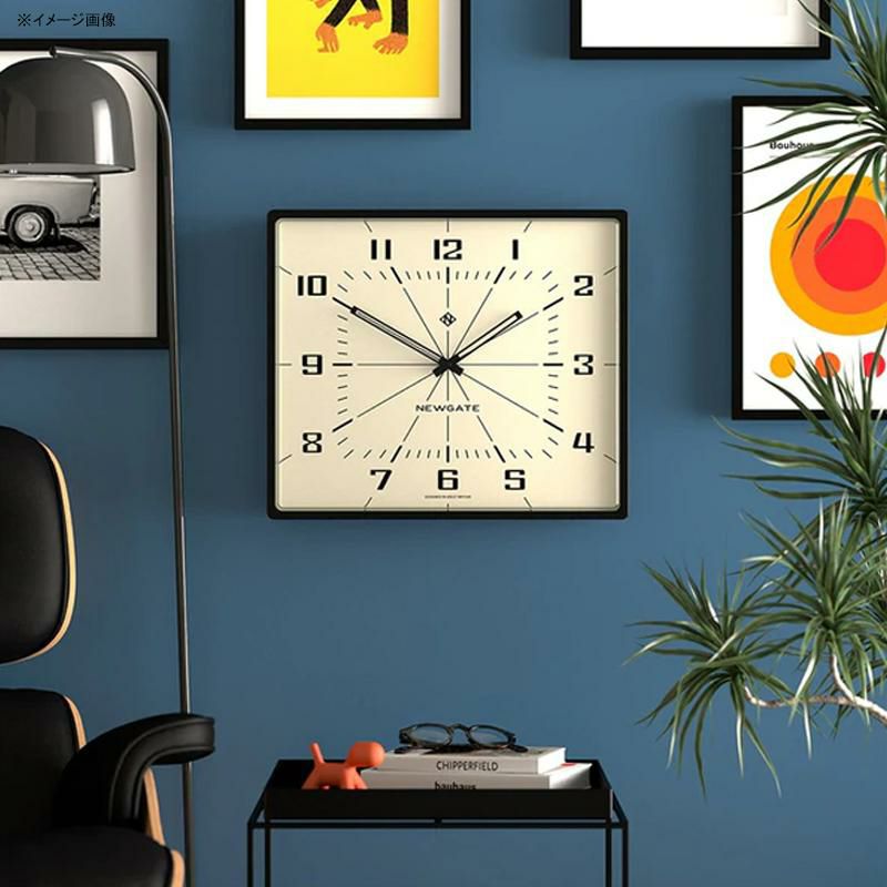 ニューゲート掛け時計ウォールクロックスクエア四角NewgateBoxOfficeBOXOF196CKMid-CenturyWallClock|CreamDialandBlack|Rectangular